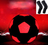 Light Up LED Soccer Ball Official Size 5 + Hex Knee Pads Set - Woosir