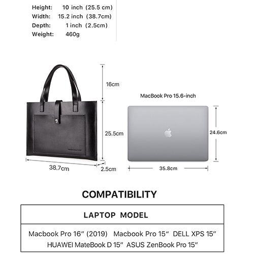 Mens Leather Laptop Bag For Macbook pro 15.6" - Woosir