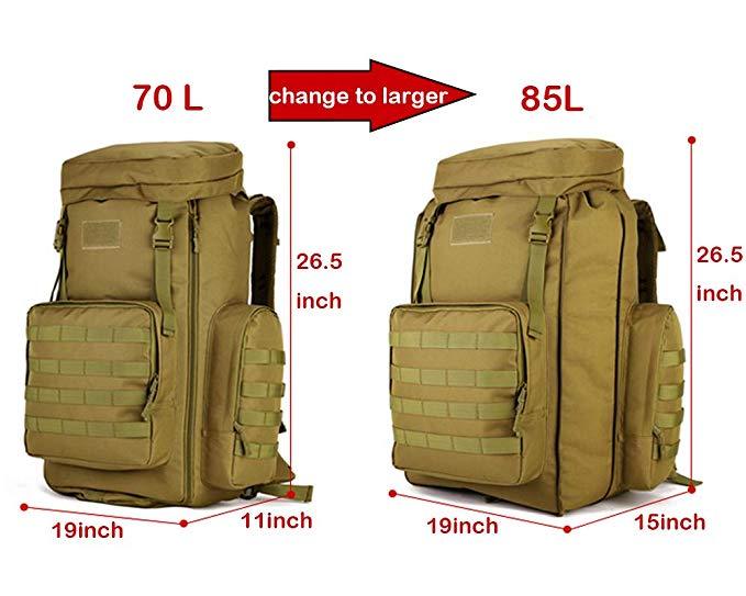 Molle Expandable Backpack 70L to 85L, Black Molle Expandable Backpack 70L to 85L, Black