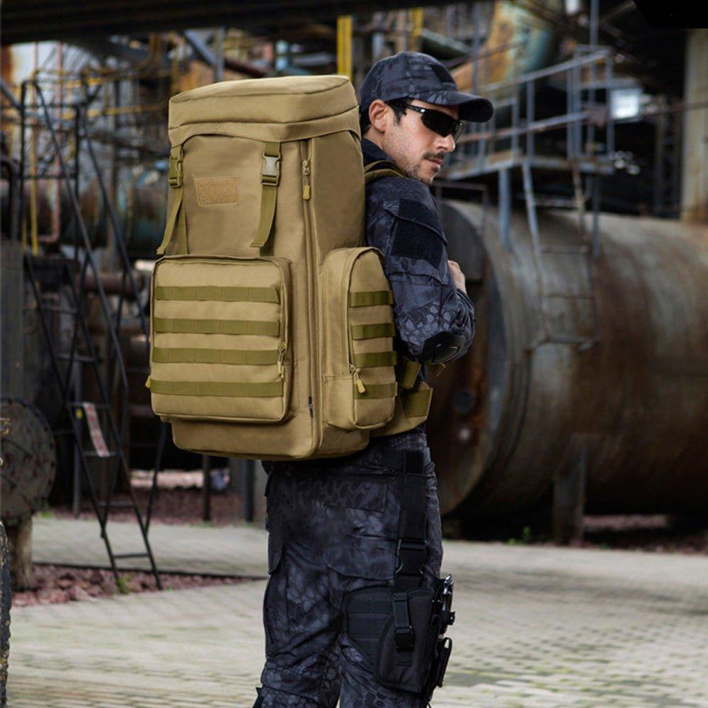 arcenciel 70-85l large capacity tactical travel backpack Molle Expandable Backpack 70L to 85L, Black