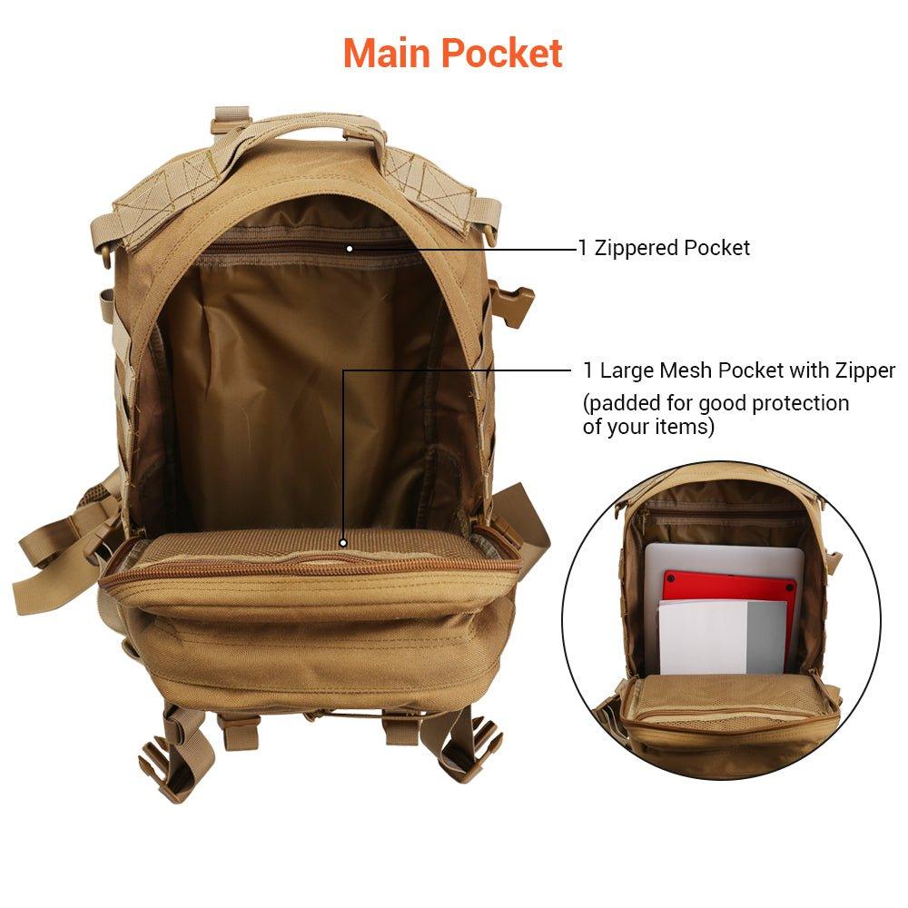 best molle hiking backpack Molle Style Hiking Backpack 1000D 35L, Khaki