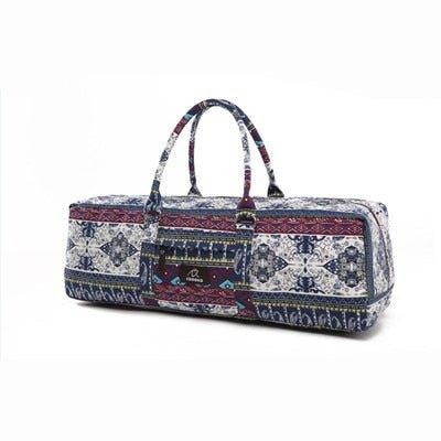 Patterned Yoga Mat Duffle Bag With Pocket - Canvas Carrier For Gym & Studio | Kindfolk Design