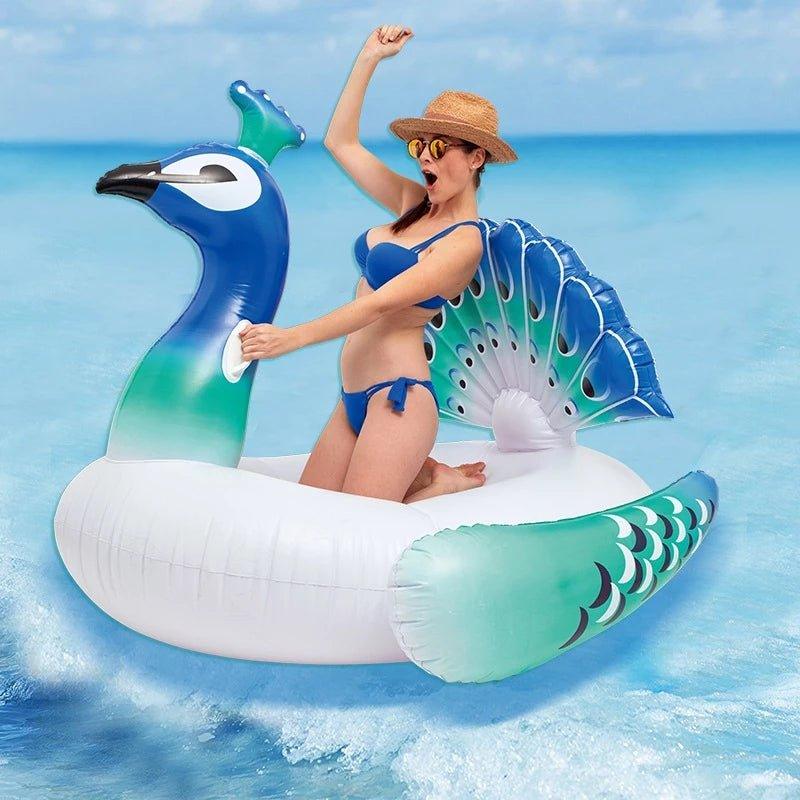 Peacock Inflatable Pool Float Lounger - Woosir
