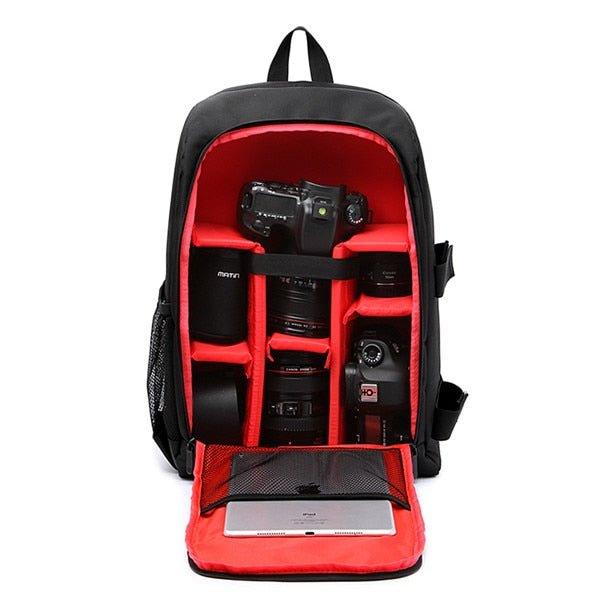 camera bag with rain cover Professional Waterproof Camera Backpack with Rain Cover, Red