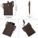 Retro Genuine Leather Cell Phone Waist Bag - Woosir