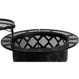 Round Wood Fire Pits With Grills 32 Inch - Woosir