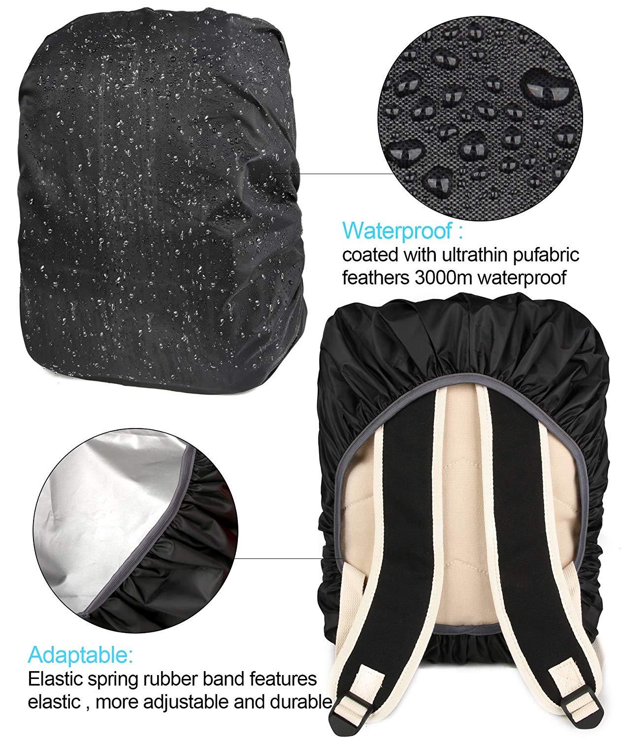 school backpack rain cover School Backpacks for Women with USB Port and Rain Cover, Black