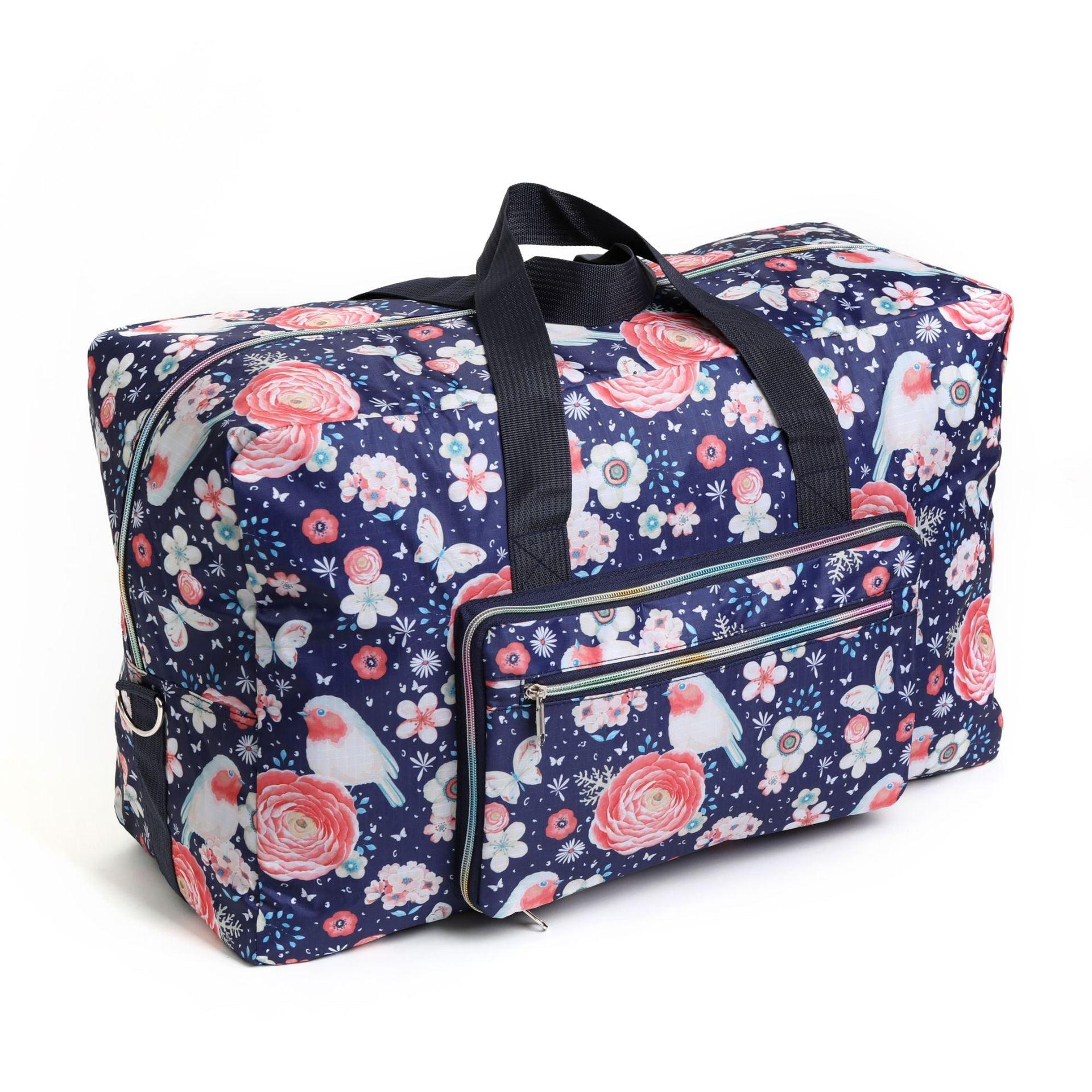 cute duffel bags for travel Travel Duffel Bag Foldable Floral Large Capacity