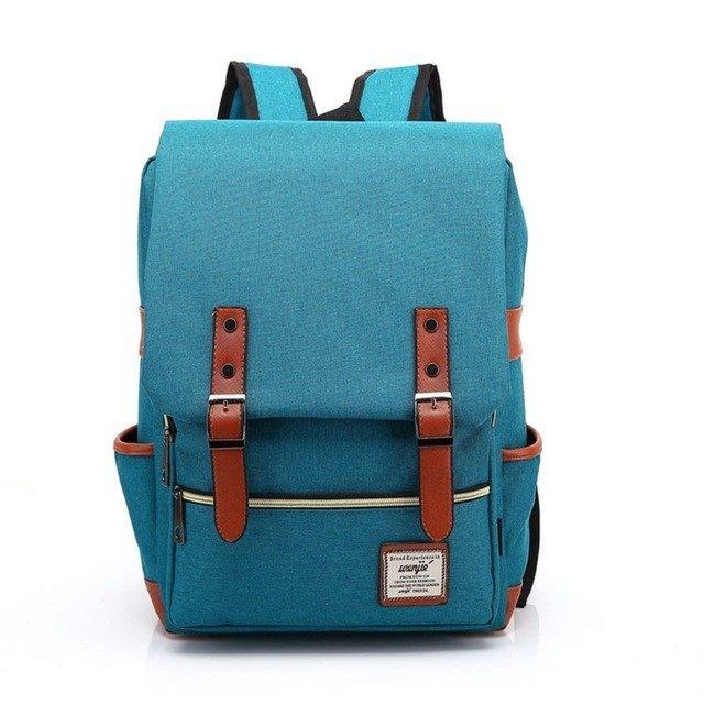 bagbase vintage laptop backpack Vintage Laptop Backpack College Bag with USB Port, AZURE