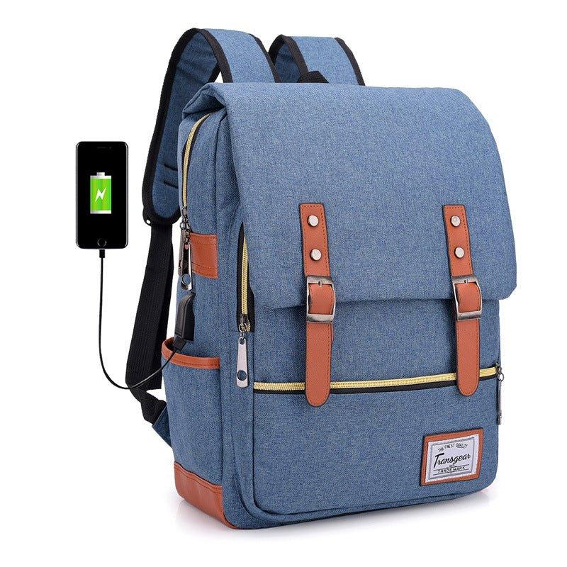 backpack laptop school bag Vintage Laptop Backpack College Bag with USB Port, BALTIC
