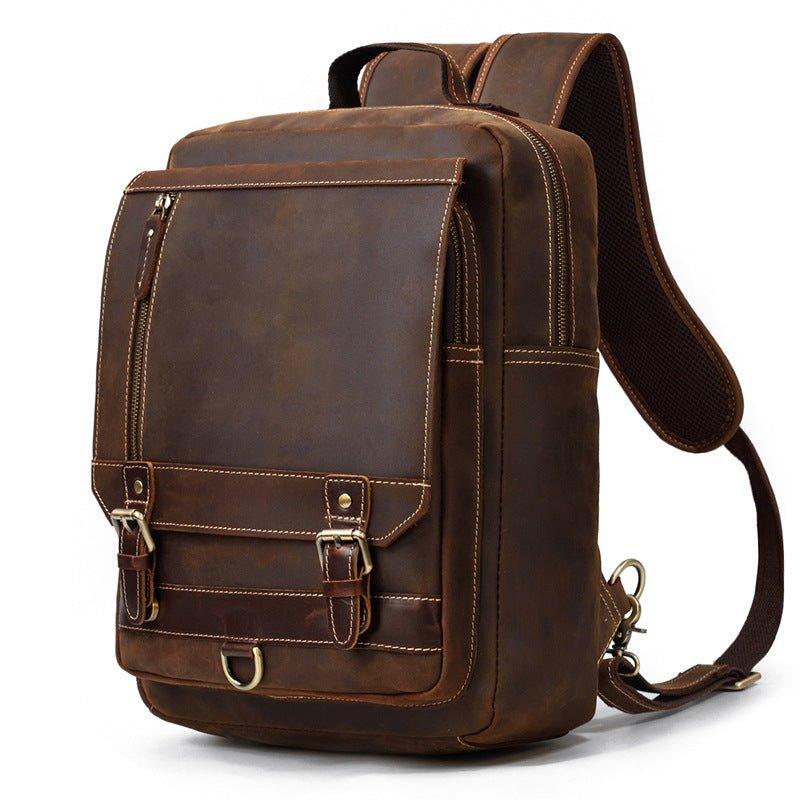 Woosir Vintage Laptop Leather Backpack Mens - Woosir