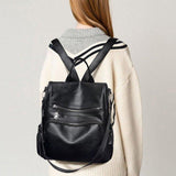 Womens Soft PU Leather Backpack Handbags - Woosir