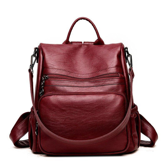 Womens Soft PU Leather Backpack Handbags - Woosir