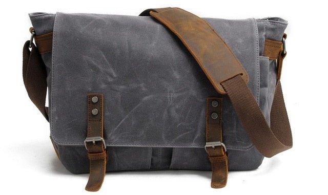 Mens Wax Canvas Messenger Bag for Laptop - Main Image