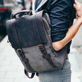 15" Canvas Backpacks Mens Women - Woosir