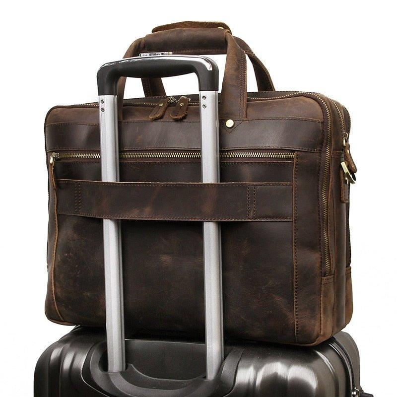 Woosir 15.6 Inches Vintage Leather Briefcase for Men - Woosir
