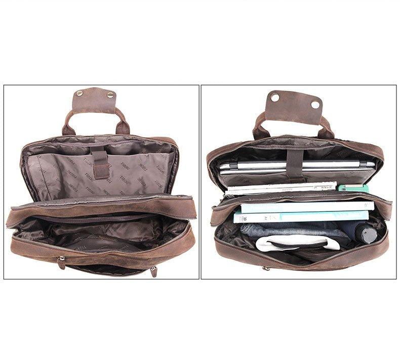 Woosir 17 Inch Briefcase Leather Backpack - Woosir