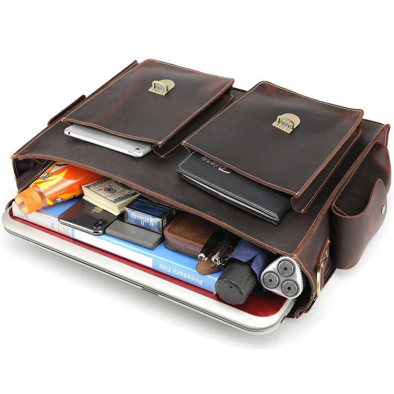 Woosir 17 Inch Laptop Leather Briefcase - Woosir