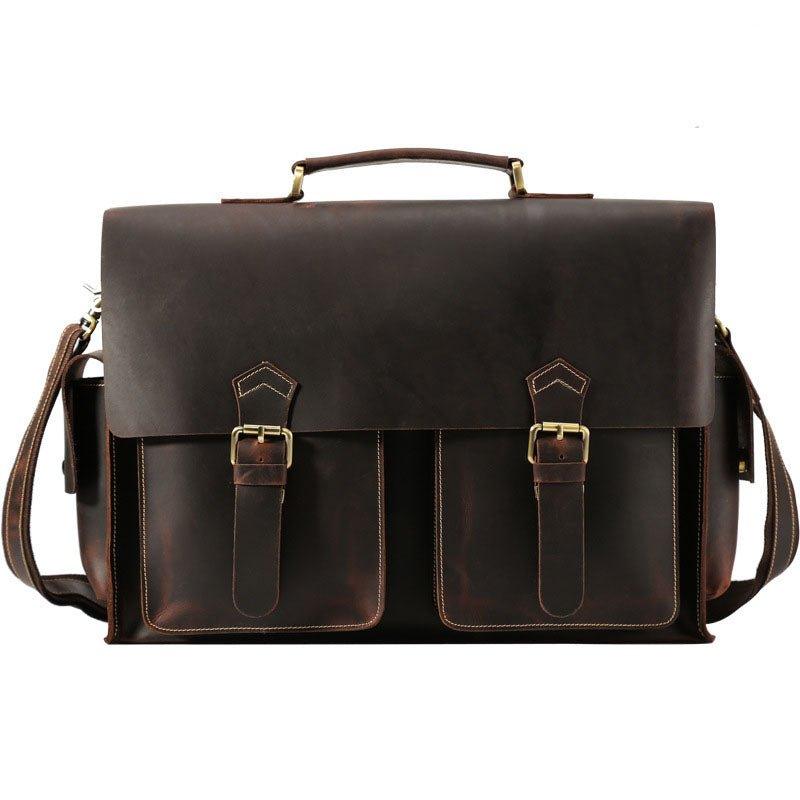 Woosir 17 Inch Laptop Leather Briefcase Woosir 17 Inch Laptop Leather Briefcase