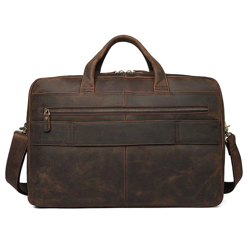 Woosir 17 Inches Vintage Leather Briefcase for Men - Woosir