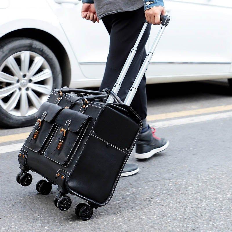 Leather Suitcase Designer Suitcase For Men Woosir 19 Inch Travel