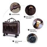 Woosir 19 Inch Travel Luggage Vintage Leather Suitcase - Woosir