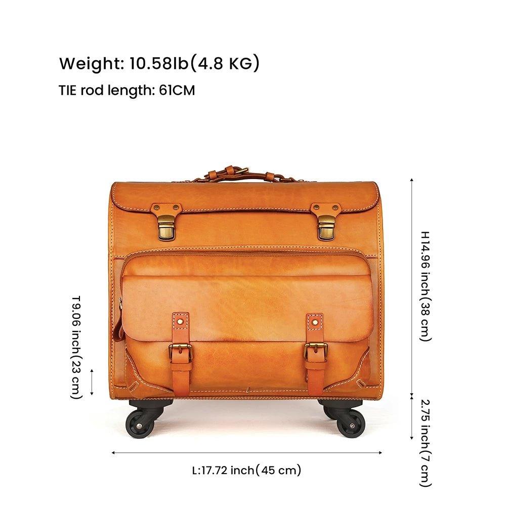 Woosir 20 Inch Luggage Vintage Leather Carry On Suitcases - Woosir