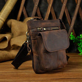 Woosir 7" Leather Waist Pack Drop Leg Bag with Hook - Woosir
