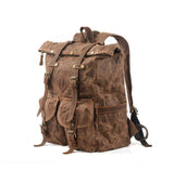 Large Vintage Backpack Rucksack Canvas Travel - Woosir
