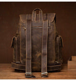 Woosir Brown Backpack Leather for Laptop 17.3 Inch - Woosir