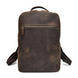 Woosir Brown Leather Backpack Vintage Laptop Rucksack - Woosir