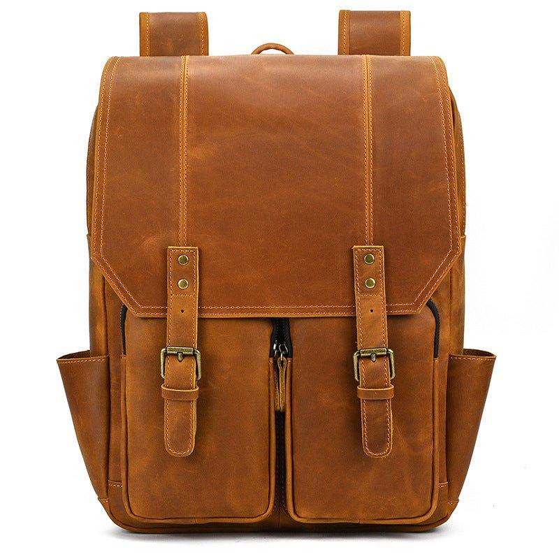 Brown Leather Backpack Vintage for 17