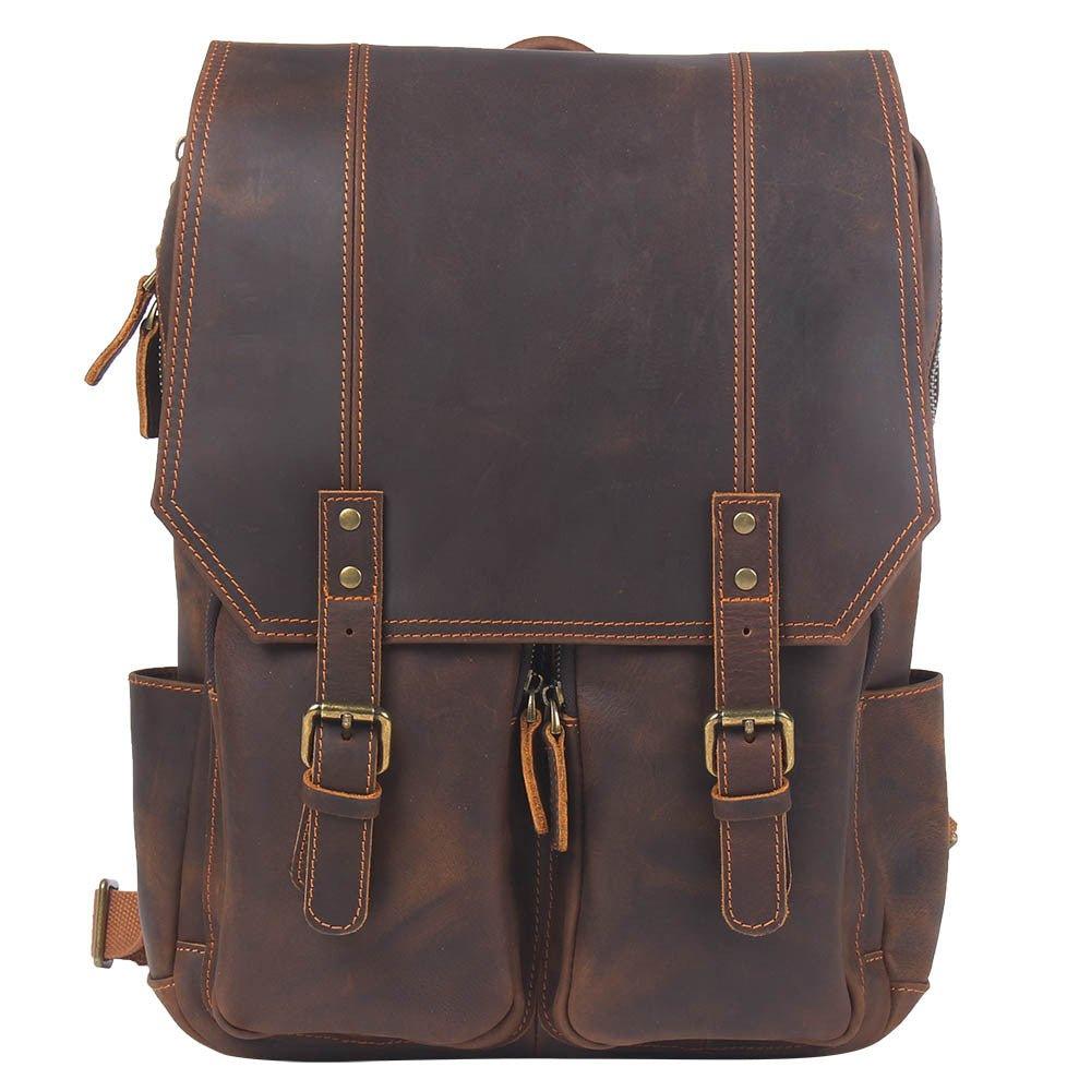 Brown Leather Backpack Vintage for 17