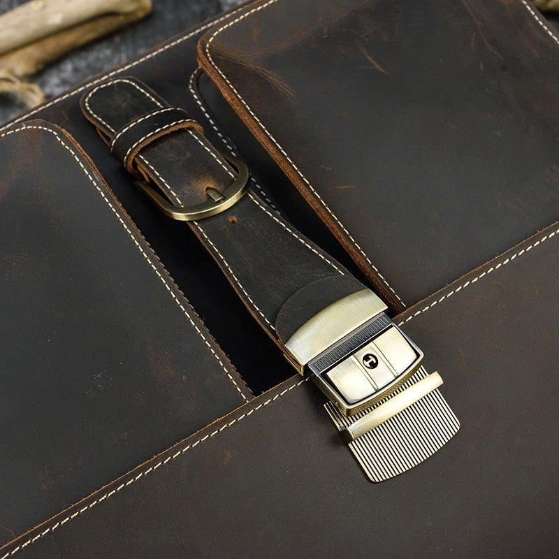 Woosir Slim Leather Laptop Bag for Men - Woosir