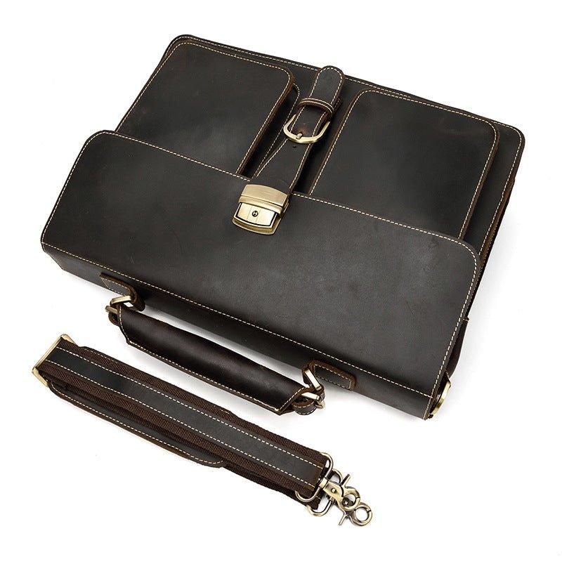 Woosir Brown Mens Briefcase for 14 inch Laptop Bag - Woosir