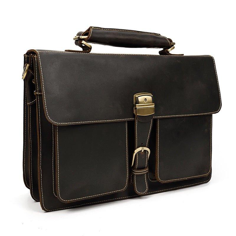 Woosir Brown Mens Briefcase for 14 inch Laptop Bag - Woosir