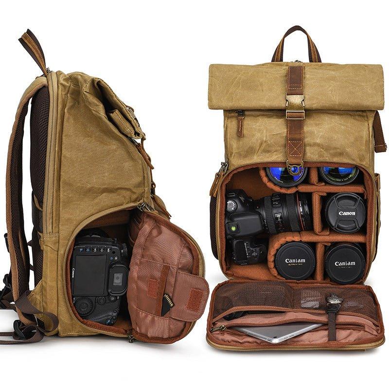 Woosir Camera Backpack with Trolley Sleeve and Tripod Strap, Blue
