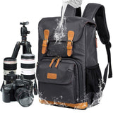 Camera Backpack Canvas with Laptop Compartment - Woosir