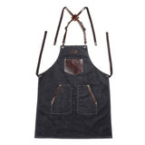Woosir Canvas Apron with Pockets and Leather Straps - Woosir