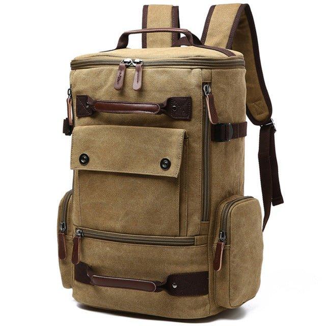 Canvas Backpack Casual Vintage Daypack, Khaki