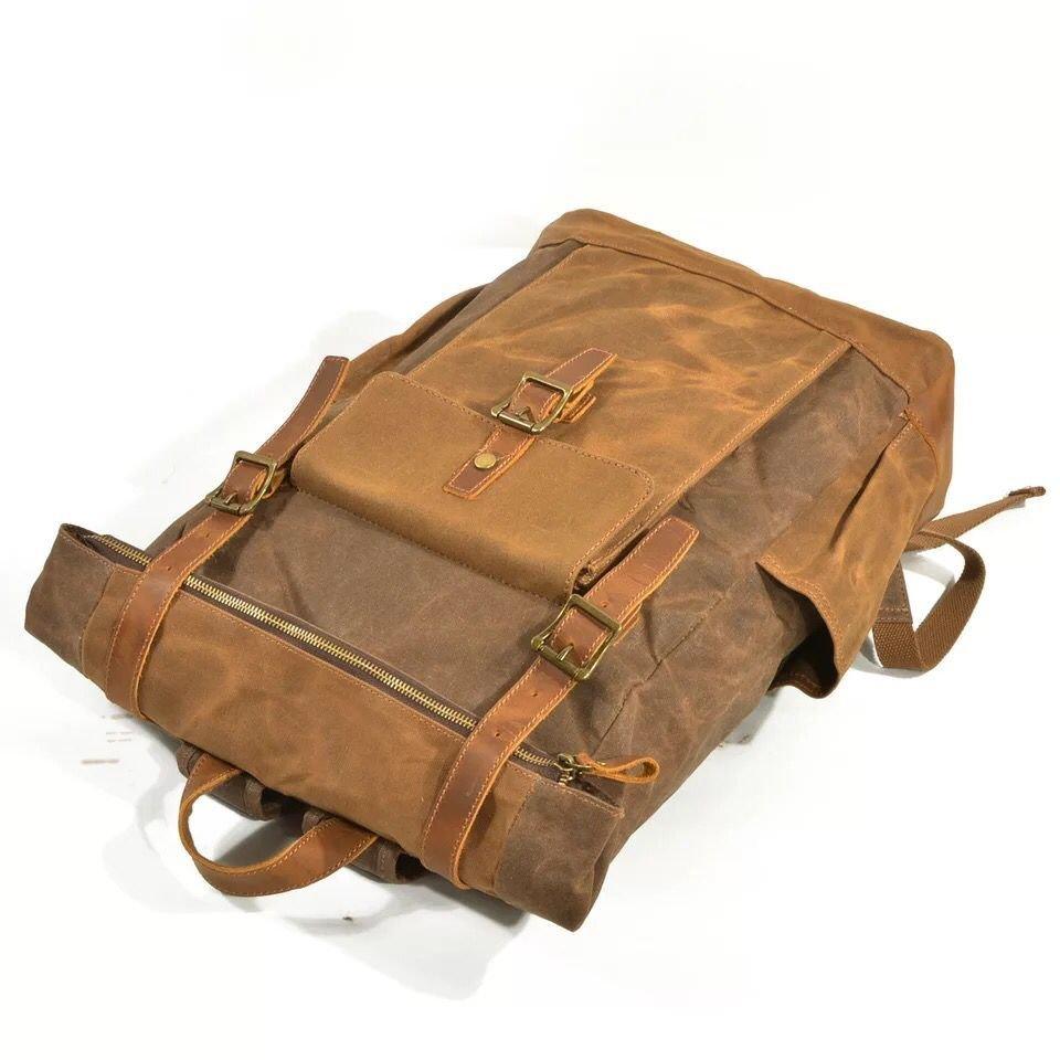 Vintage Canvas Backpack Rucksack Mens - Woosir