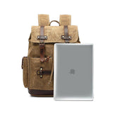 Vintage Canvas Backpack with Laptop Sleeve - Woosir