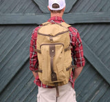 Canvas Backpack Vintage Large School Duffel - Woosir
