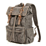 Canvas College Laptop Backpack Vintage Style - Woosir