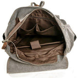 Canvas College Laptop Backpack Vintage Style - Woosir
