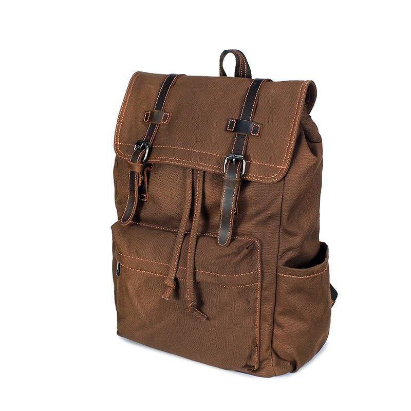 bluboon canvas vintage backpack leather casual backpack Canvas College Laptop Backpack Vintage Style