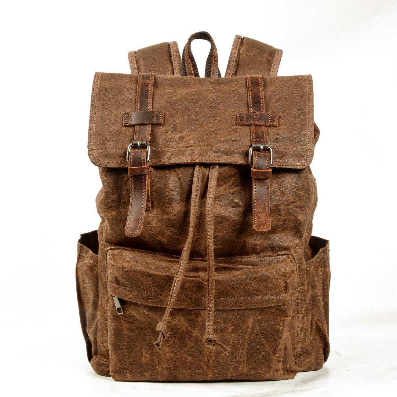 Canvas College Laptop Backpack Vintage Style