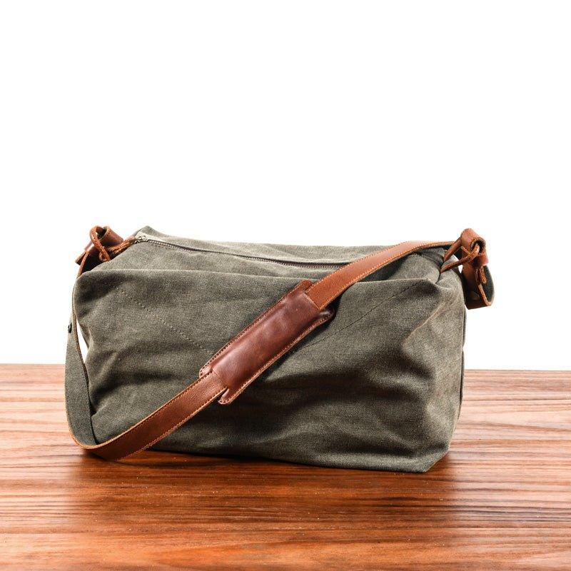 crossbody messenger travel bag Canvas Crossbody Messenger Bag Men, Khaki