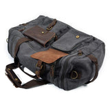 Canvas Duffle Bag Oversized Genuine Leather Bags - Woosir
