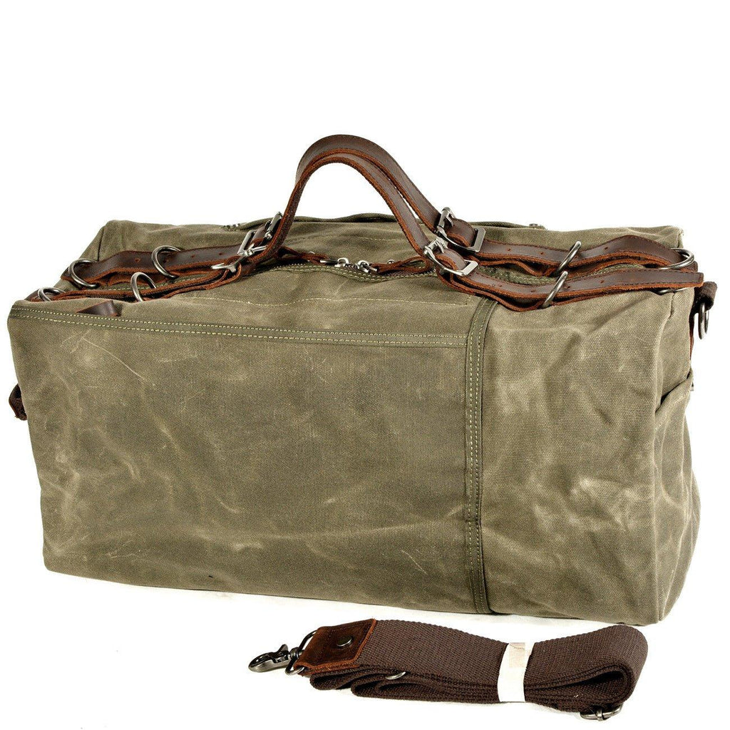 Waxed Canvas Travel Duffle Bag Carryon Size Woosir